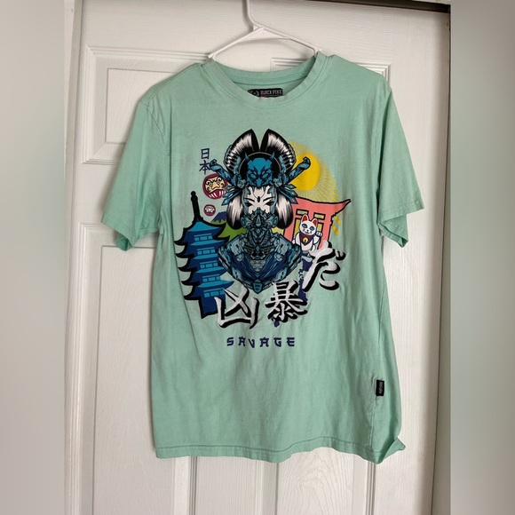 Mint Green Graphic Womens Tee Shirt Size Medium - Picture 4 of 15